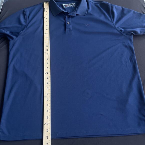 Ariat Tek Polo Shirt Mens XL Navy Blue Heat Series Performance Golf Outdoor - Picture 10 of 11